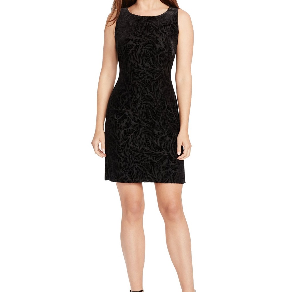American Living Burnout Velvet Sheath Dress Black